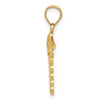 14K Yellow Gold Caduceus Medical Pendant view 2