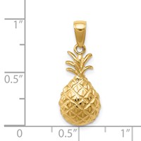 14K Diamond-cut Pineapple Pendant view 4