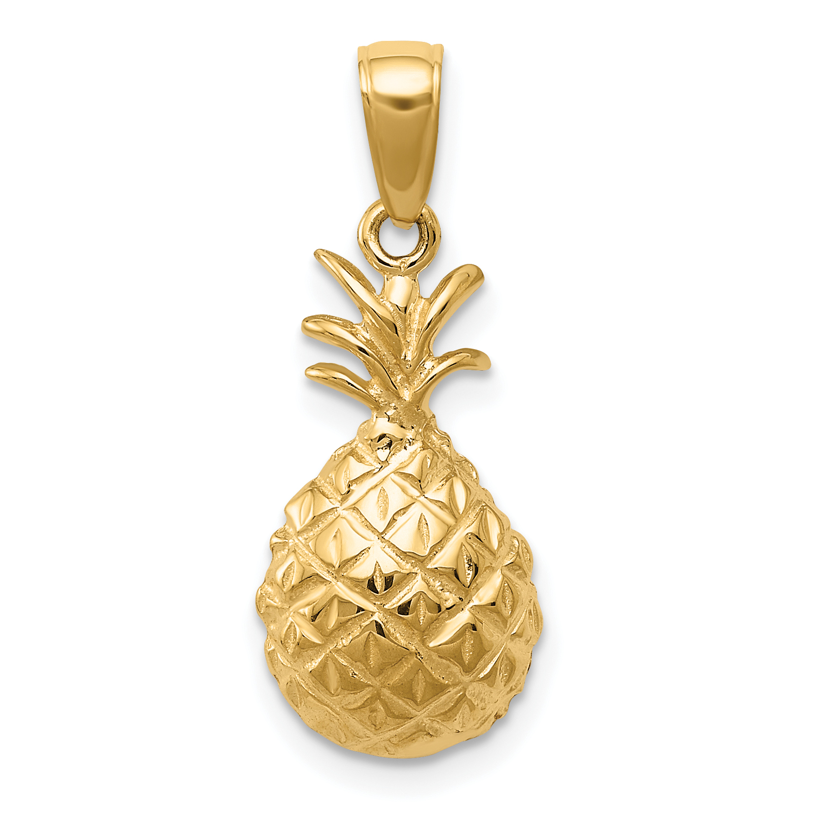 14k Diamond-cut Pineapple Pendant (K4938)