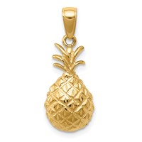 14K Diamond-cut Pineapple Pendant view 1