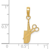 14K Yellow Gold Comb and Scissors Charm view 4