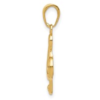 14K Yellow Gold Polished Open-Backed Treble Clef Pendant view 2