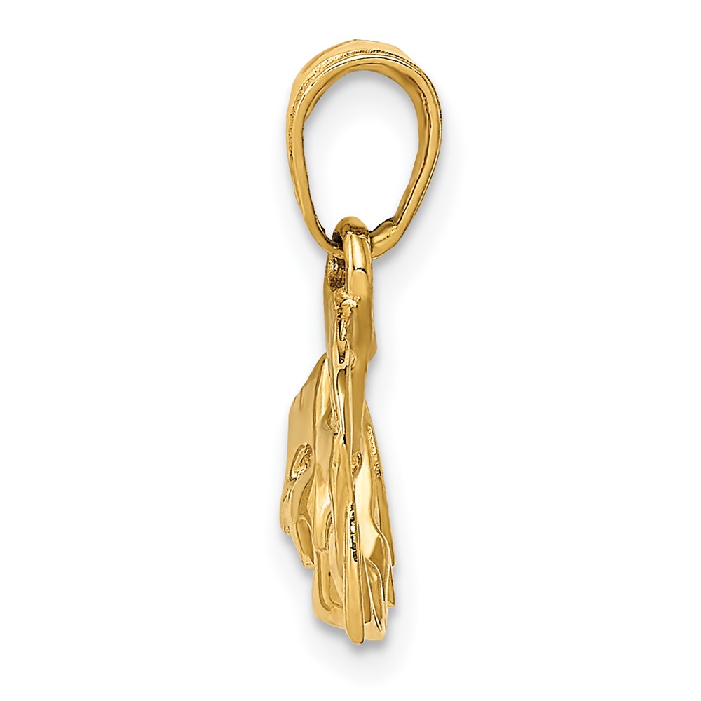 14k Polished Open-Backed Comedy/Tragedy Pendant (K4945)