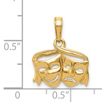 14K Polished Open-Backed Comedy Tragedy Pendant view 4