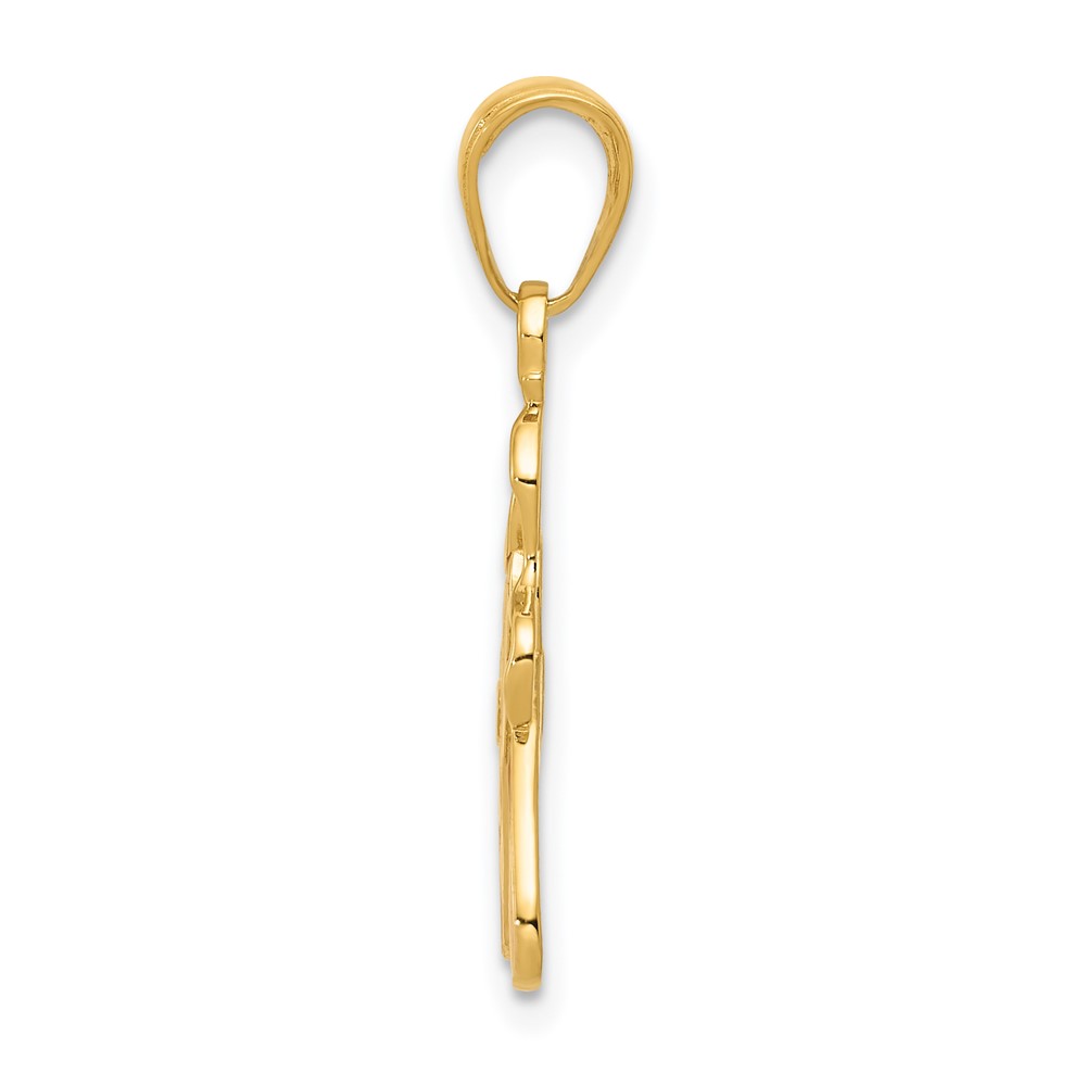 14k Enameled Ballet Slippers Charm (K4946)