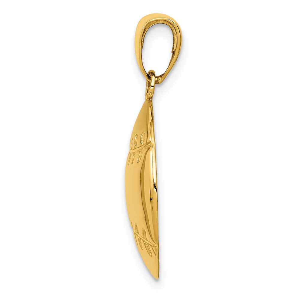 14k Polished Baseball Charm (K4948)