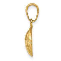 14K Yellow Gold Solid Polished Domed Open-Back Volleyball Charm view 2