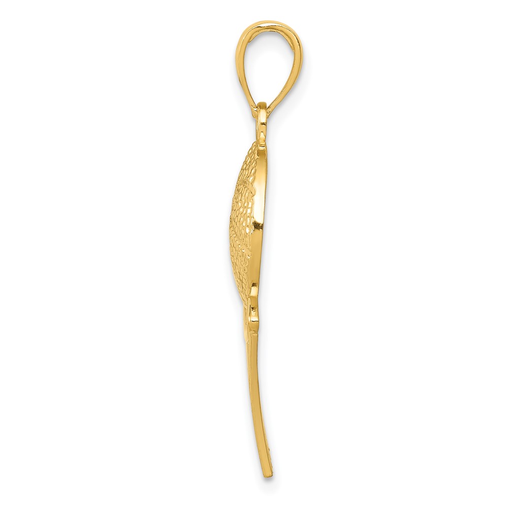 14K Diamond-Cut Basketball and Net Charm (K4951)