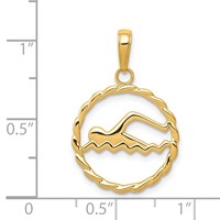 14K Yellow Gold Swimming Charm view 4