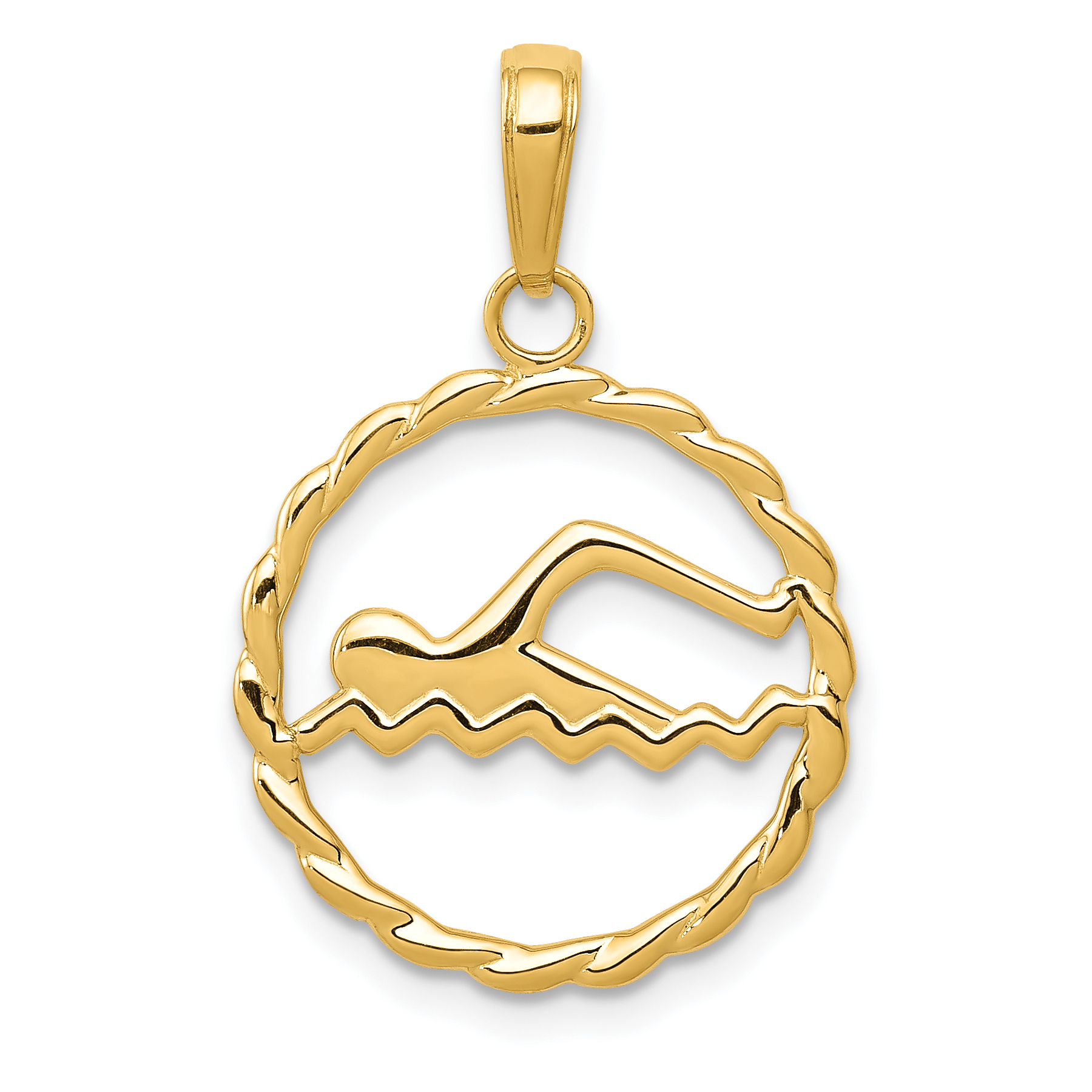 14k Swimming Charm K4959