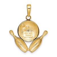 14K Yellow Gold Bowling Pins and Ball Charm view 3