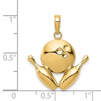 14K Yellow Gold Bowling Pins and Ball Charm view 4