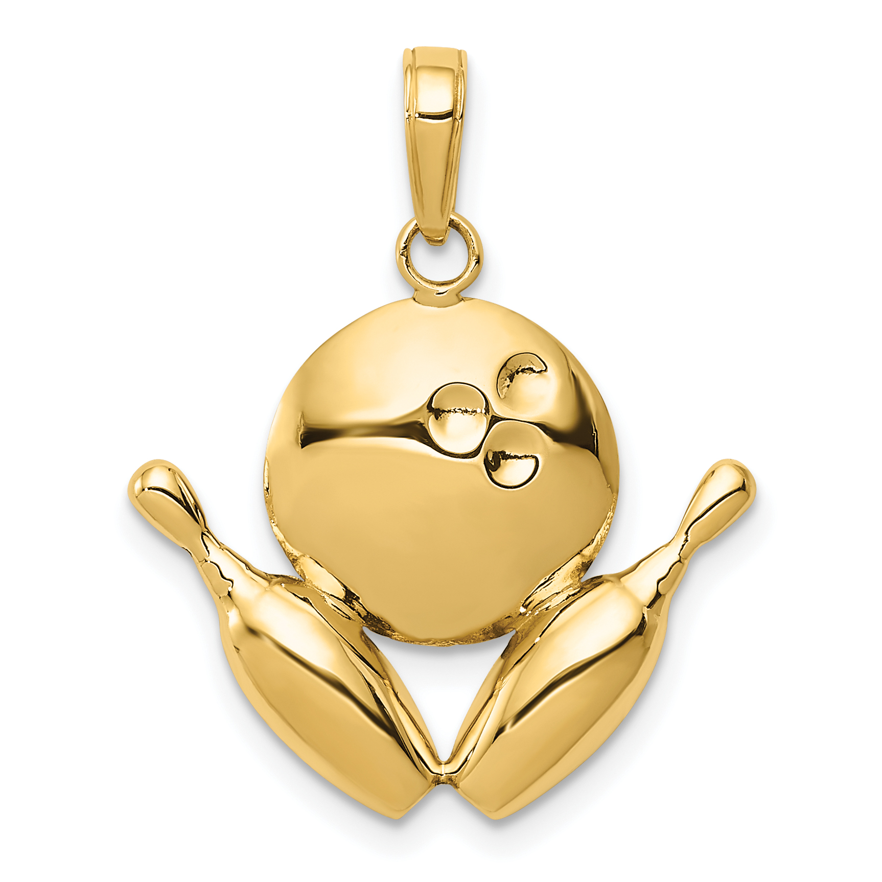 14k Diamond-Cut Bowling Theme Charm (K4960)
