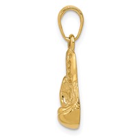 14K Yellow Gold Polished Cut-out Boxing Glove Charm view 2