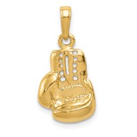 14K Yellow Gold Polished Cut-out Boxing Glove Charm view 1