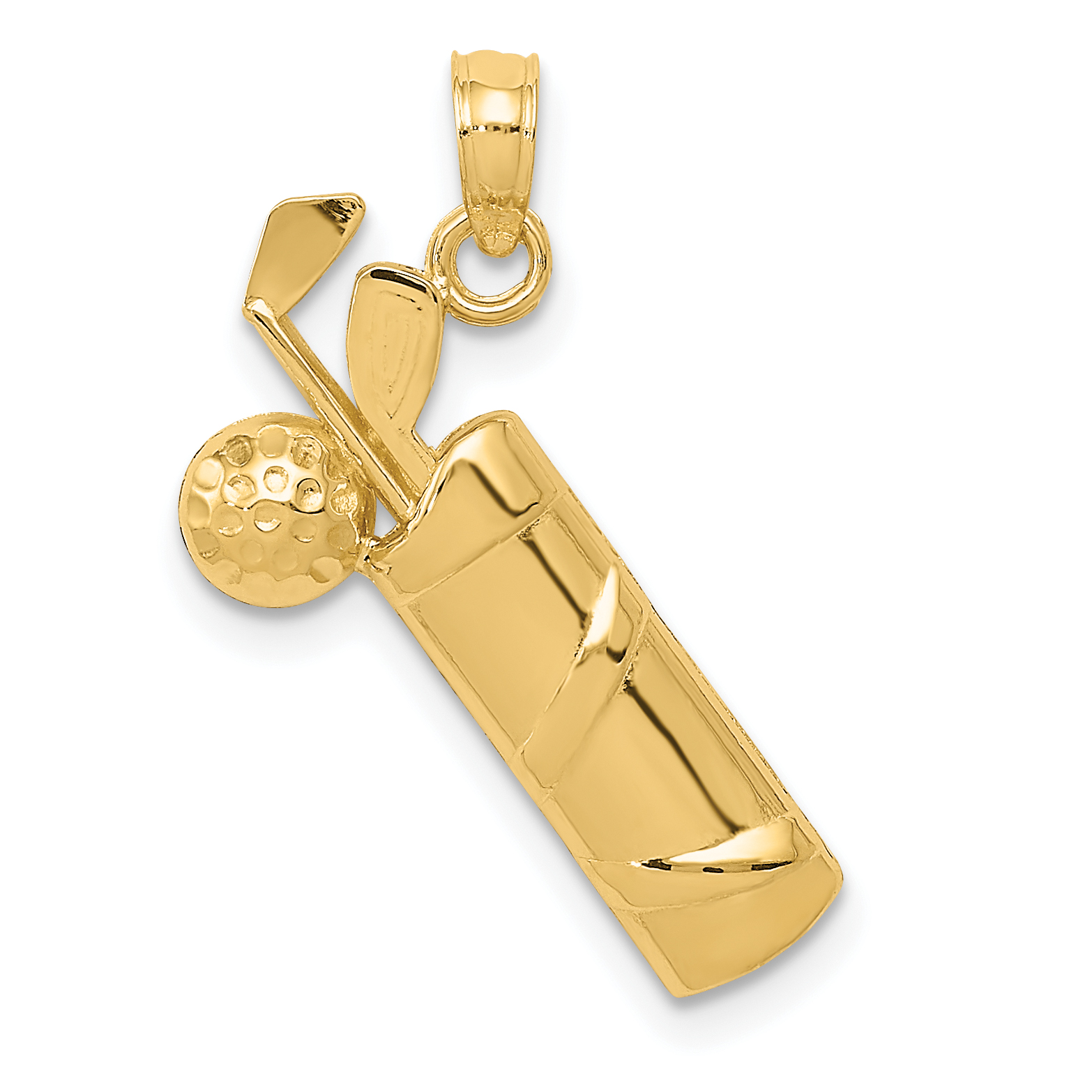 14k Polished Golf Bag Charm (K4963)