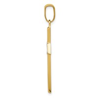 14K and White Rhodium Polished Cross Pendant view 2