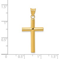 14K Polished Hollow Cross Pendant view 4