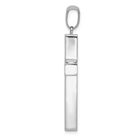 14K White Gold Polished Hollow Cross Pendant view 2
