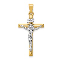 14K Two-tone Inri Crucifix Pendant view 1