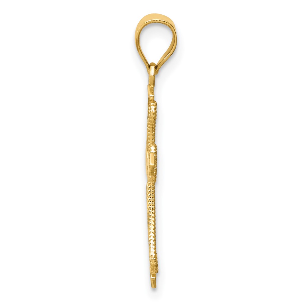 14k Mini Budded Cross Pendant (K5025)