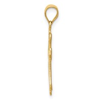 14K Yellow Gold Mini Budded Cross Pendant view 2