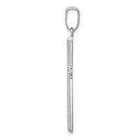 14K White Gold Polished Cross Pendant view 2