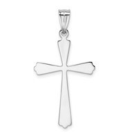 14K White Gold Polished Cross Pendant view 4