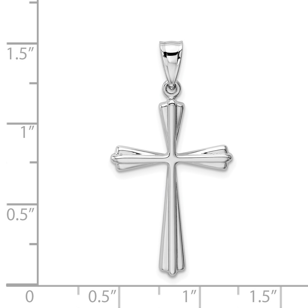 14k White Gold Polished Cross Pendant (K5033)