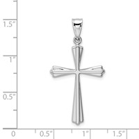 14K White Gold Polished Cross Pendant view 3