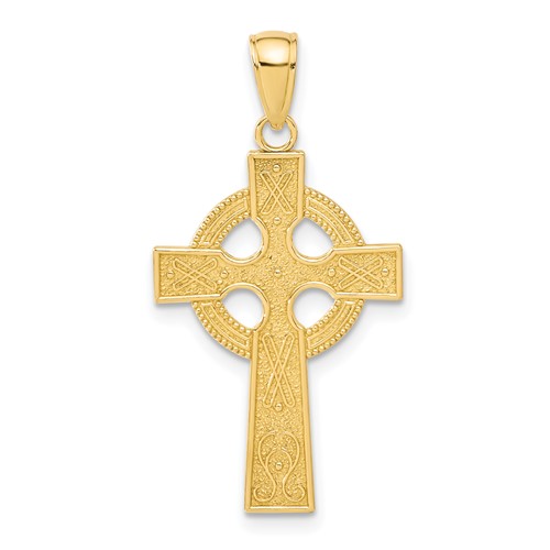 14K Yellow Gold Celtic Cross Pendant