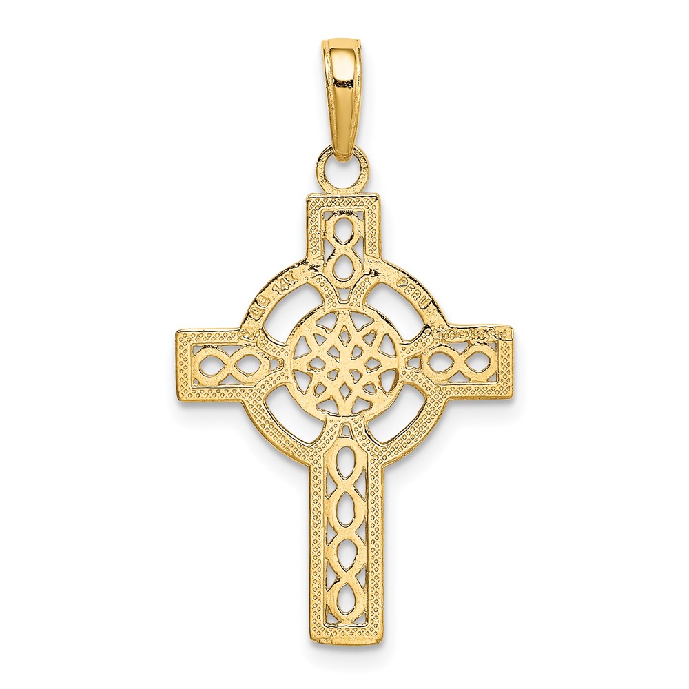 14k Diamond-cut Celtic Cross Pendant (K5049)