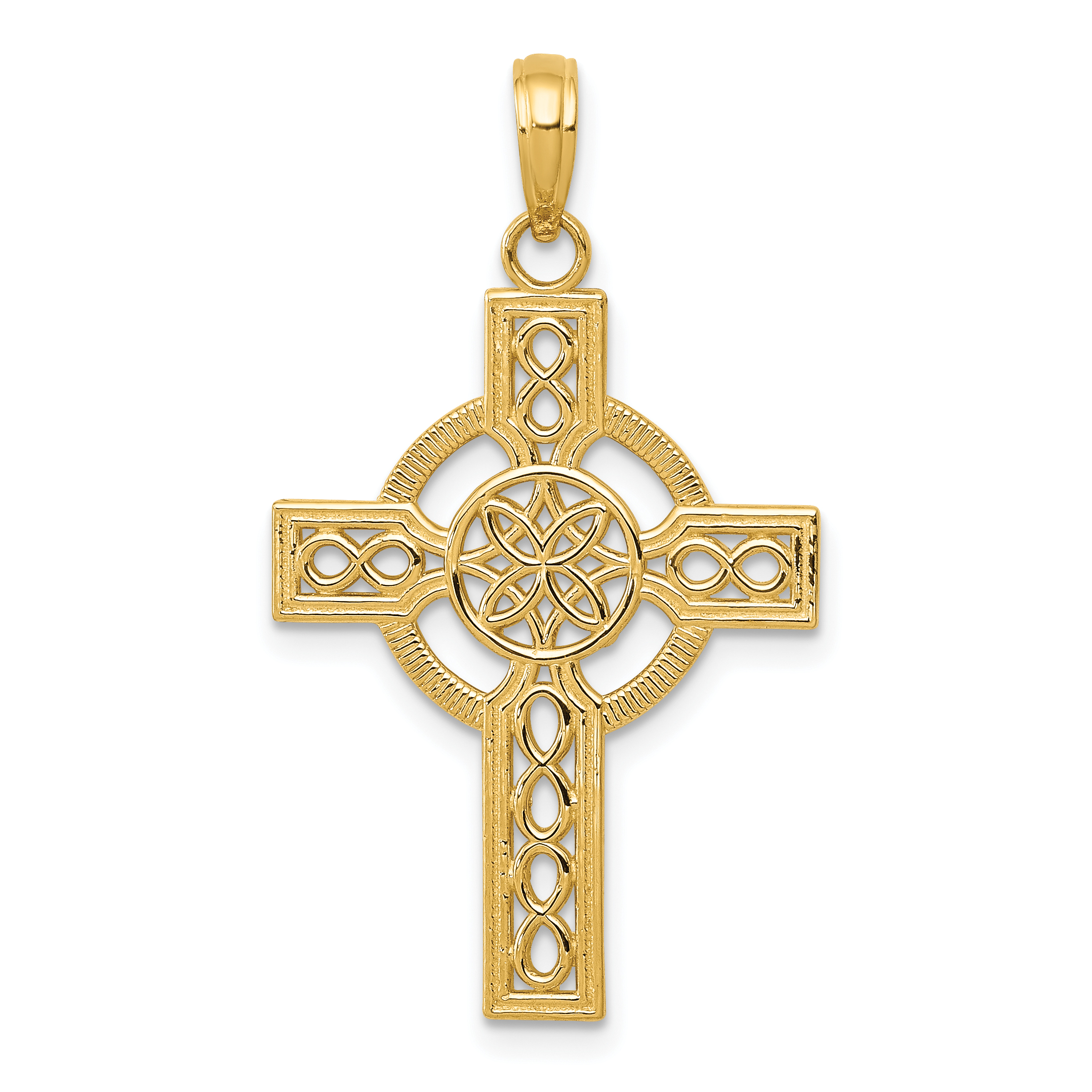 14k Diamond-cut Celtic Cross Pendant (K5049)