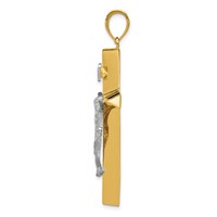 14K Two-tone Inri Hollow Crucifix Pendant view 2