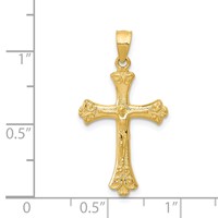 14K Yellow Gold Crucifix Pendant view 3