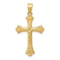14K Yellow Gold Crucifix Pendant view 1