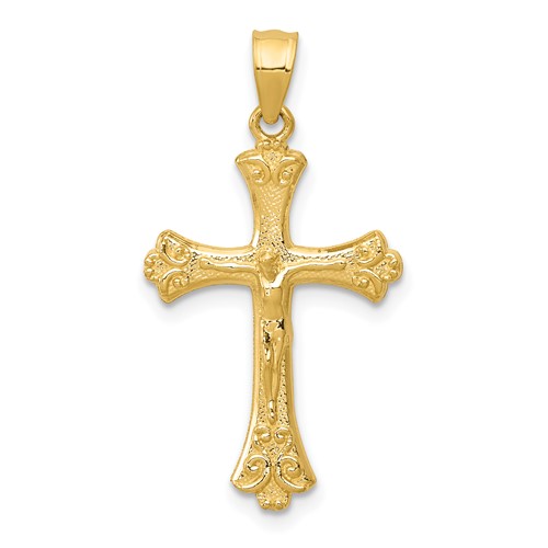 14K Yellow Gold Crucifix Pendant