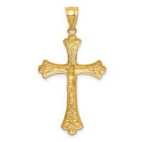 14K Yellow Gold Crucifix Pendant view 4