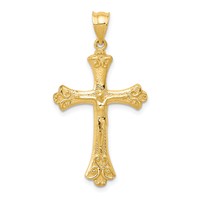 14K Yellow Gold Crucifix Pendant view 1