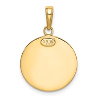 14K Yellow Gold Polished Solid Saint Christopher Medal Round Pendant view 3