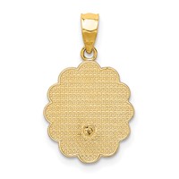 14K Two-tone and White Rhodium Solid Spanish Baptism Mi Bautizo Oval Pendant view 4