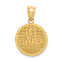 14K Yellow Gold Reversible Cross and 1ST Holy Communion Charm view 3