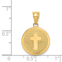 14K Yellow Gold Reversible Cross and 1ST Holy Communion Charm view 4