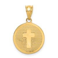 14K Yellow Gold Reversible Cross and 1ST Holy Communion Charm view 1