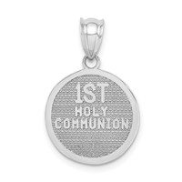 14K White Gold Reversible Cross and 1ST Holy Communion Charm view 3