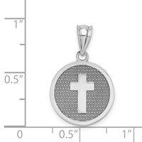 14K White Gold Reversible Cross and 1ST Holy Communion Charm view 4