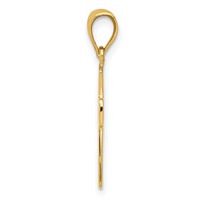 14K Yellow Gold Polished First Holy Communion Cross Pendant view 2