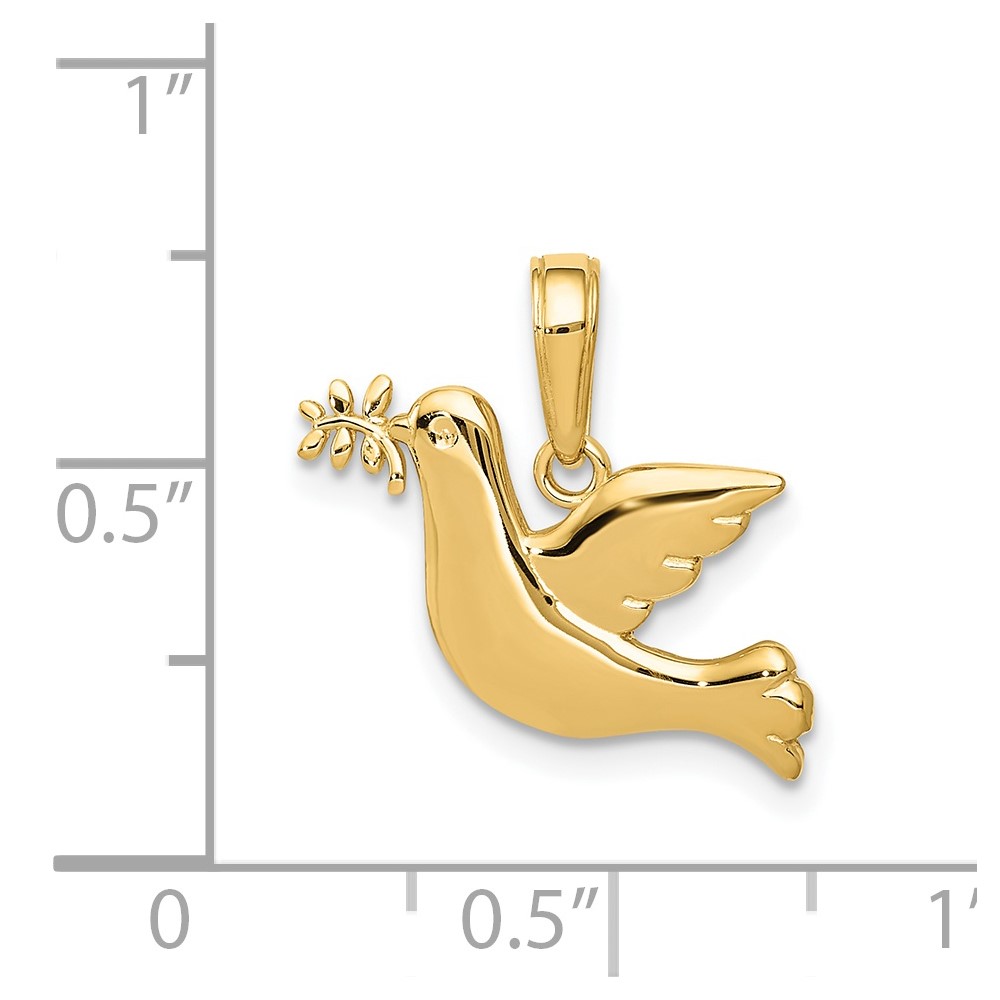 14k Polished Dove Charm (K5089)