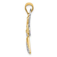 14KTwo-tone and White Rhodium Filigree Angel Pendant view 2