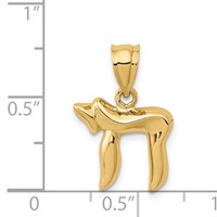 14K Yellow Gold Polished Chai Pendant view 4